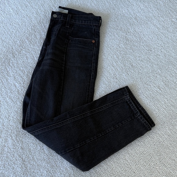 Levi's REVOLVE Altered Straight Leg Black Jeans Distressed Size 27 - Picture 14 of 14